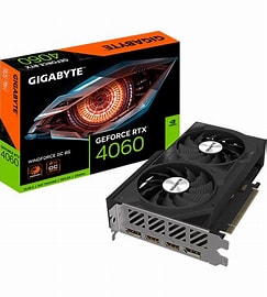 GeForce RTX 4060 Ti WINDFORCE OC 8G GV-N406TWF2OC-8GD GV-N4060WF2OC-8GD GDDR6 128bit Wind Power Cooling System Stylized Reinforced Backsplash